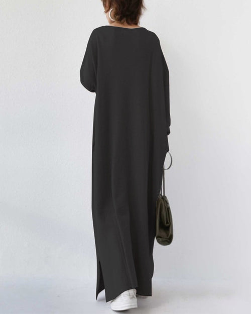 Viona - Fashionable Long Sleeve V-Neck Dress