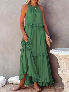 Lana - Chic Ruffle Trim Sleeveless Dress
