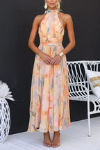 Emma - Watercolor Halter Maxi