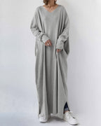 Viona - Fashionable Long Sleeve V-Neck Dress