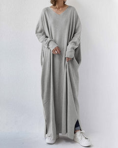 Viona - Fashionable Long Sleeve V-Neck Dress