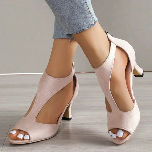 Bellia - Chic Back Zipper Stiletto Sandals