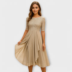 Maya - Midi Dress With Lace Sleeve