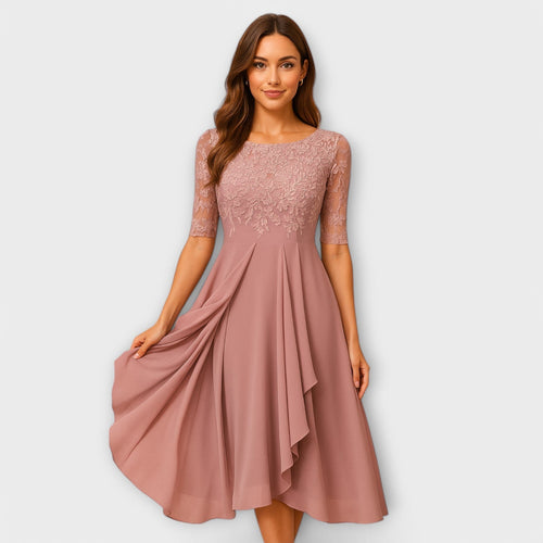 Maya - Midi Dress With Lace Sleeve