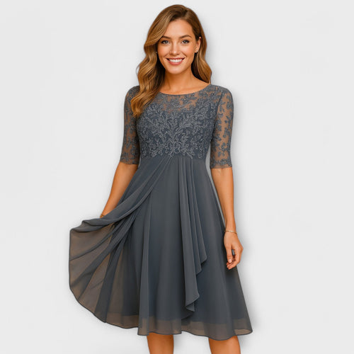 Maya - Midi Dress With Lace Sleeve