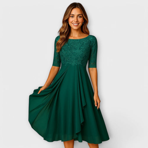 Maya - Midi Dress With Lace Sleeve