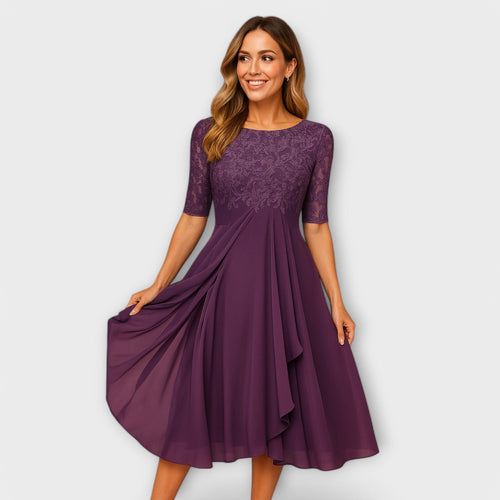 Maya - Midi Dress With Lace Sleeve