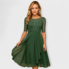 Maya - Midi Dress With Lace Sleeve