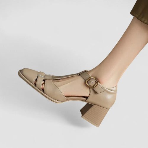 Ava – Comfort T-Strap Block Heels