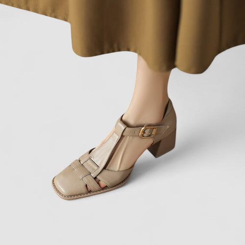 Ava – Comfort T-Strap Block Heels
