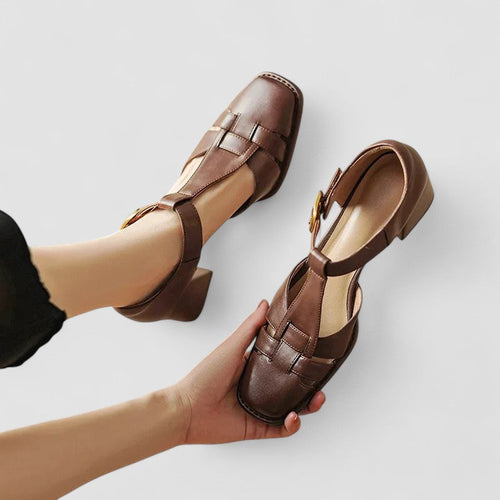 Ava – Comfort T-Strap Block Heels