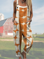 Isabella - Abstract Art Pattern Wide Leg Jumpsuit