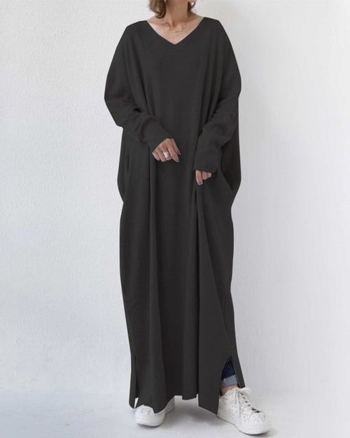 Viona - Fashionable Long Sleeve V-Neck Dress