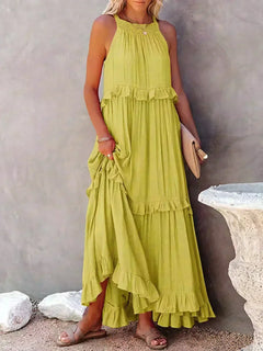 Lana - Chic Ruffle Trim Sleeveless Dress