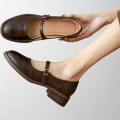 Daisy – Elegant T-Bar Leather Shoes