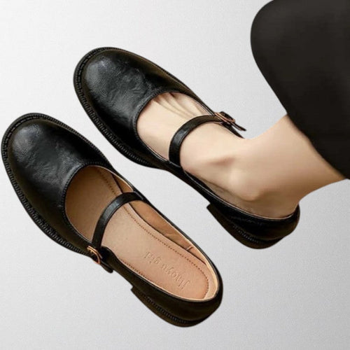 Daisy – Elegant T-Bar Leather Shoes