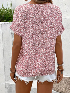 Anisa - V-Neck Casual Button T-Shirt