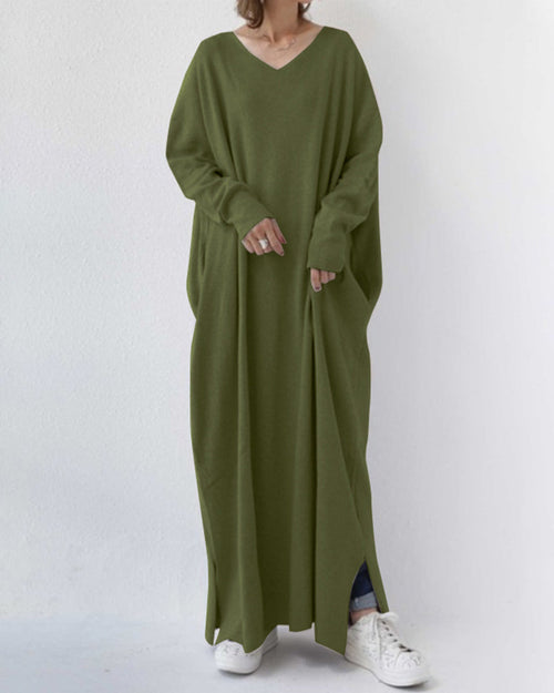Viona - Fashionable Long Sleeve V-Neck Dress