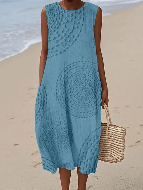 Georgia - Casual Printed Round Neck Sleeveless Dress