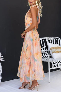 Emma - Watercolor Halter Maxi
