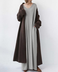 Viona - Fashionable Long Sleeve V-Neck Dress