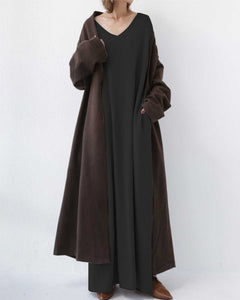Viona - Fashionable Long Sleeve V-Neck Dress