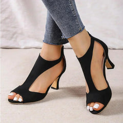 Bellia - Chic Back Zipper Stiletto Sandals