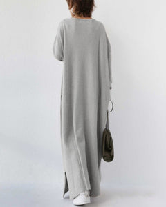 Viona - Fashionable Long Sleeve V-Neck Dress