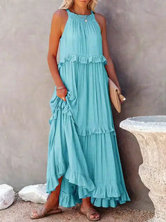 Lana - Chic Ruffle Trim Sleeveless Dress