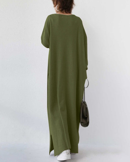 Viona - Fashionable Long Sleeve V-Neck Dress