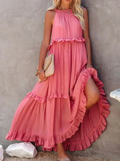 Lana - Chic Ruffle Trim Sleeveless Dress