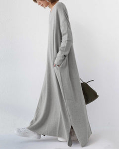 Viona - Fashionable Long Sleeve V-Neck Dress