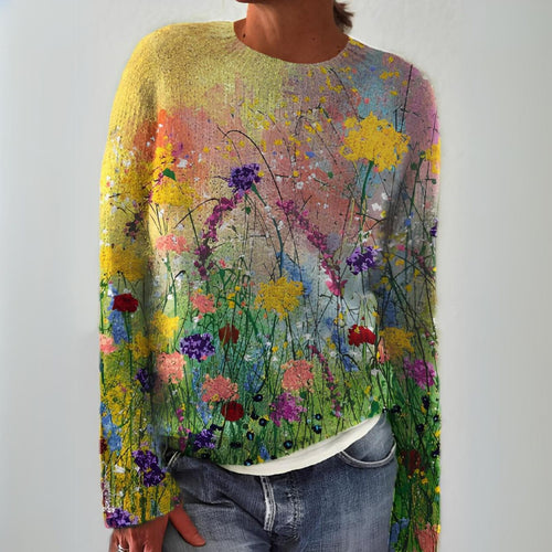 Olivia - Flowers Art Cozy Sweater