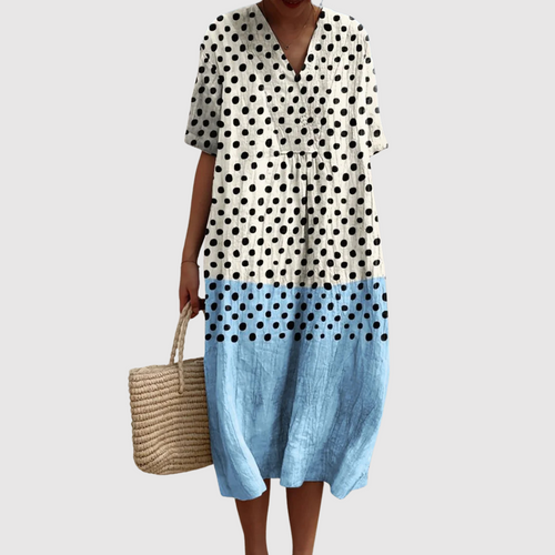 Maya - Polka Dot Dip-Dye Midi Dress