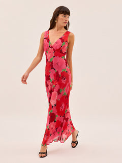 Danna Pink Watercolour Floral Print Dress