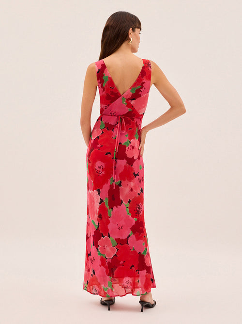 Danna Pink Watercolour Floral Print Dress