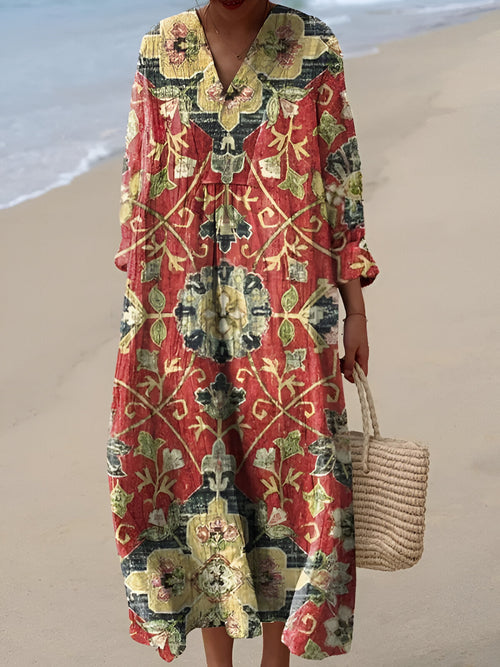 Zuri - Bohemian Tapestry Long Sleeve Dress