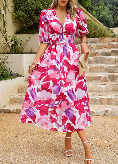 Freya - Elegant Dress with Floral Pattern