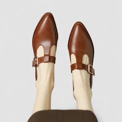 Kira – Round-Toe Button Mary Janes