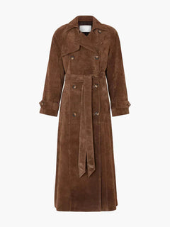 Alena™ – Elegant Suede TrenchCoat