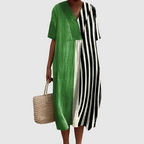 Indie - Two-Tone Stripe Contrast Dress