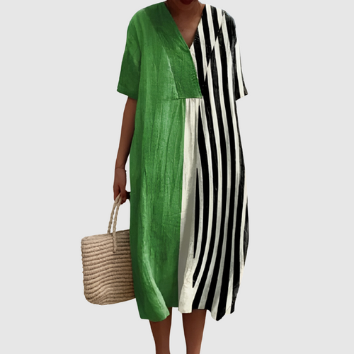 Indie - Two-Tone Stripe Contrast Dress