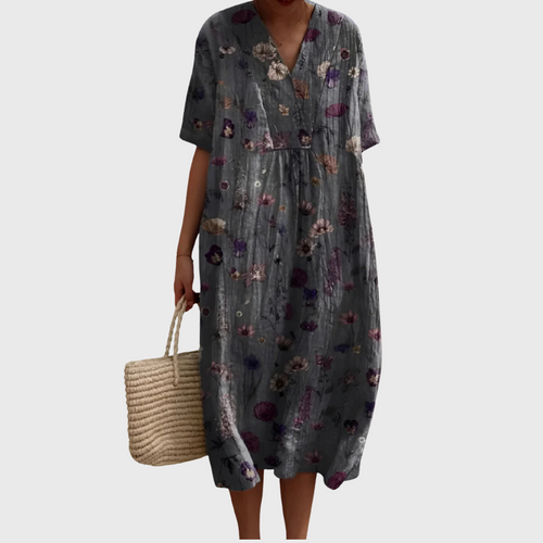Cora - Twilight Garden Floral Midi Dress