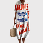 Maysa - Playful Fish Market Print Summer Dress