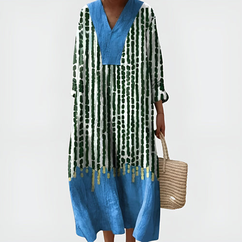 Lexi - Boho Rainfall Contrast Maxi Dress