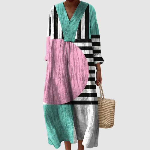 Genesis - Geo Pop Colorblock Maxi Dress