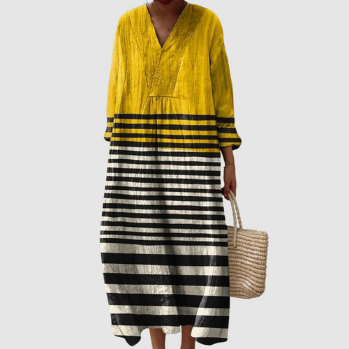 Noa - Sunshine Stripe Relaxed Midi Dress