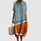 Arya - Retro Rhythm Graphic Midi Dress