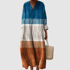Skylar - Sunset Horizon Colorblock Maxi Dress