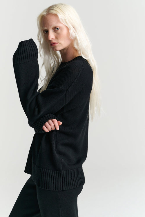 Heavy Crew | Merino Wool | Black